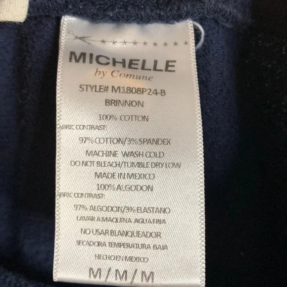 EUC womens  MICHELLE BY COMUNE navy blue sweatpants size medium - Picture 5 of 7